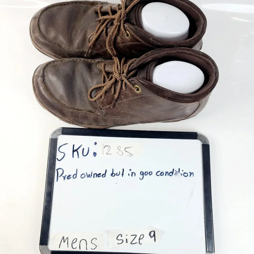 Olukai‎ Men's Mocha Brown Hamakua Leather Lace Up Ankle Chukka Boots Size 9